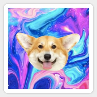 Galaxy Corgi Sticker